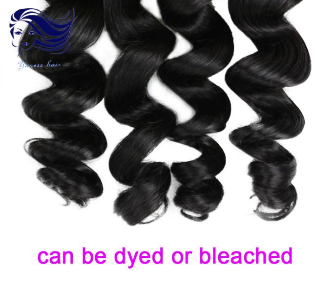Remy Human Double Weft  Virgin Cambodian Loose Wave Hair Natural Black